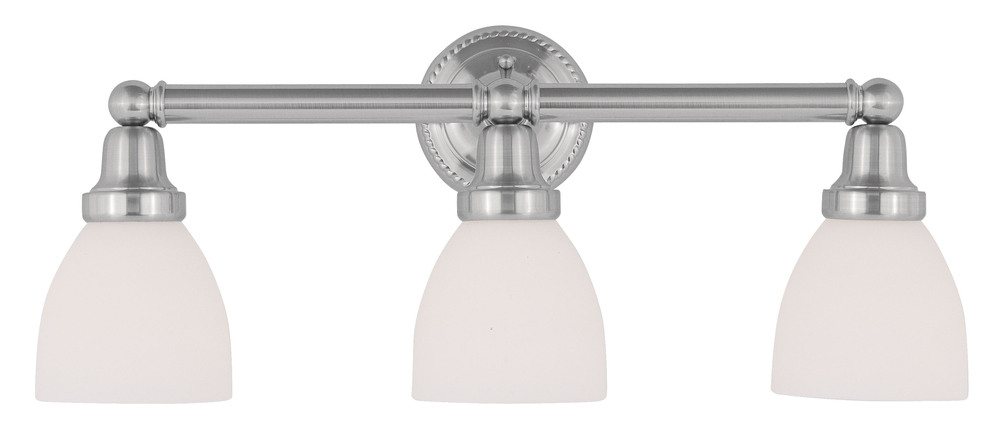 3 Light Brushed Nickel Bath Light