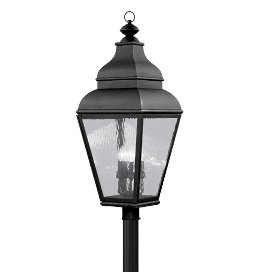 4 Light Black Outdoor Post Lantern