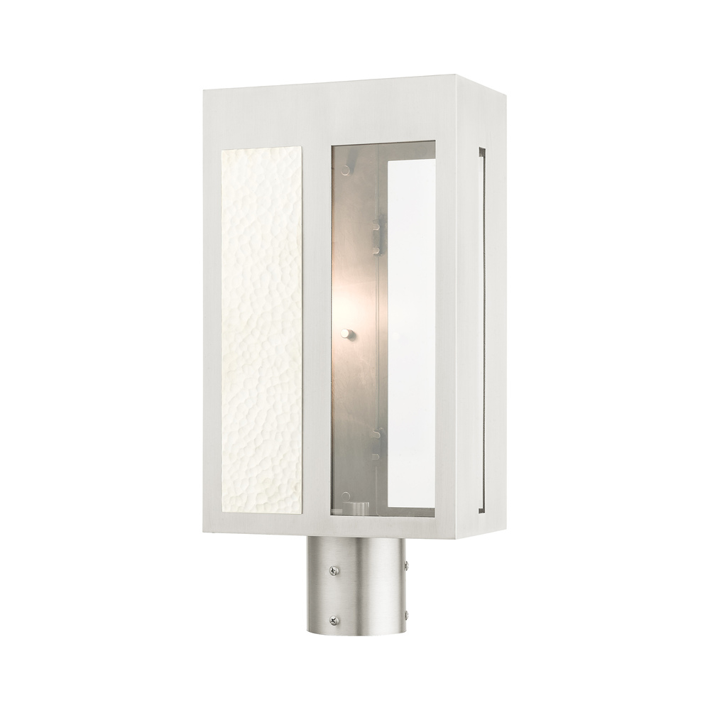 1 Lt Brushed Nickel Outdoor Post Top Lantern