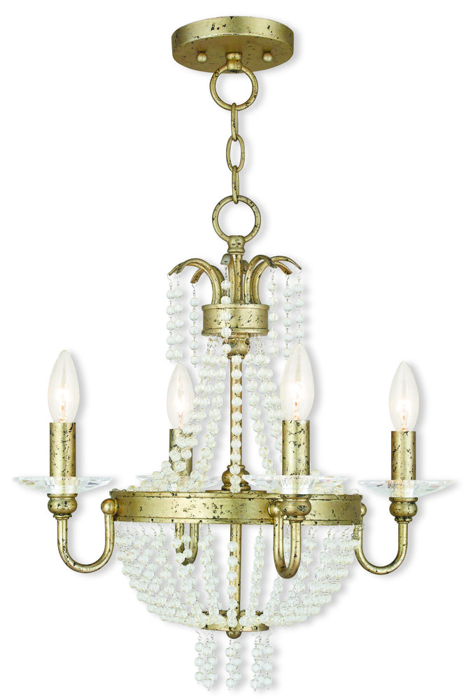 4 Light WG Mini Chandelier/Ceiling Mount