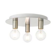 Livex Lighting 45873-91 - 3 Lt Brushed Nickel Flush Mount