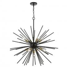 Livex Lighting 46176-68 - 9 Light Shiny Black with Polished Brass Accents Foyer Pendant Chandelier