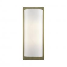 Livex Lighting 50861-01 - 1 Light Antique Brass Large ADA Sconce with Hand Crafted Off-White Fabric Shade