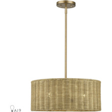 Livex Lighting 60043-48 - 3 Light Antique Gold Leaf Pendant Chandelier