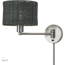 Livex Lighting 60439-91 - 1 Light Brushed Nickel Swing Arm Wall Lamp