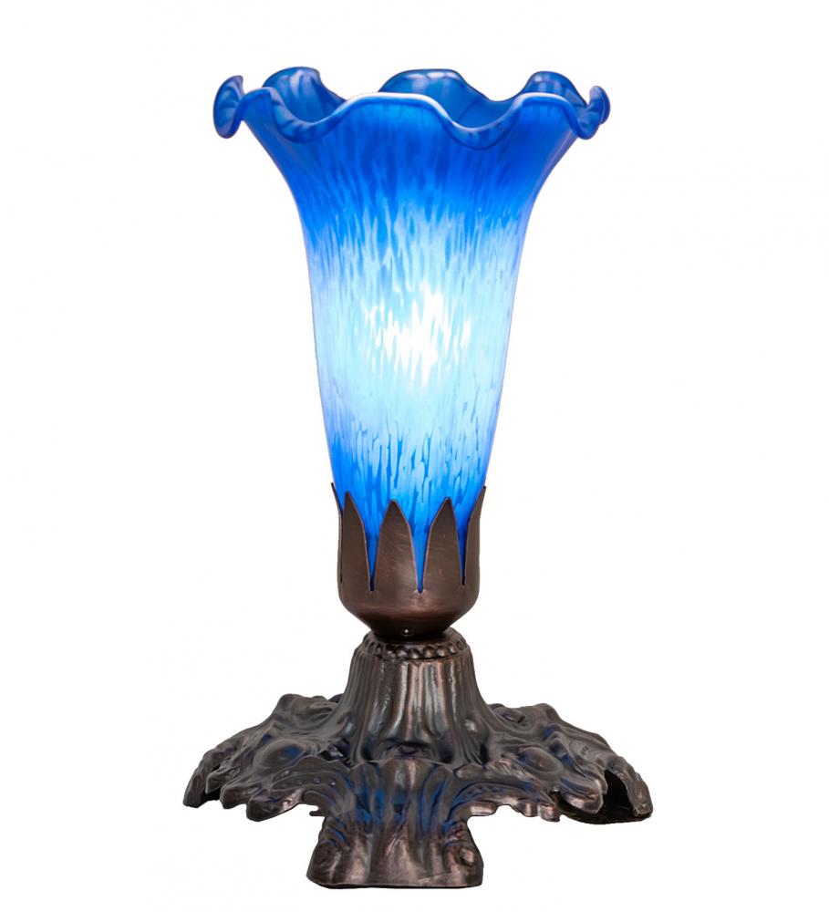 7" High Blue Pond Lily Accent Lamp