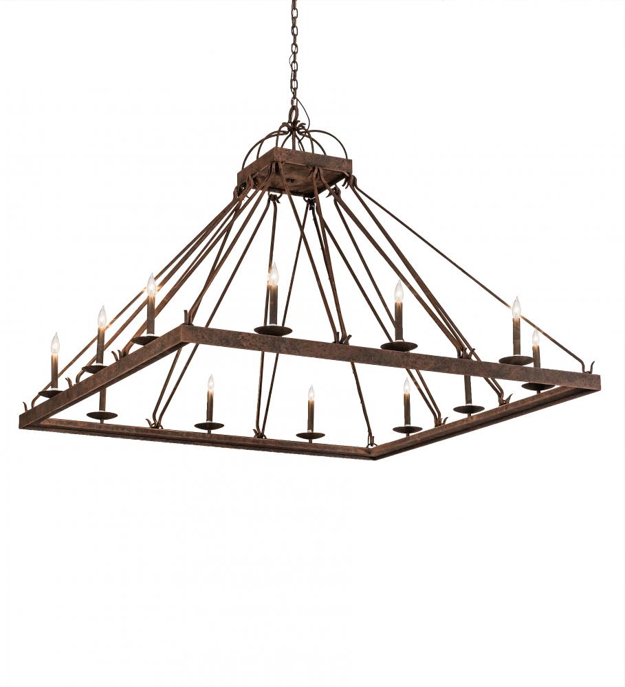 60" Square Retreat 12 Light Chandelier