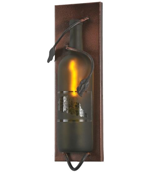 6" Wide Tuscan Vineyard Wine Bottle Wall Sconce