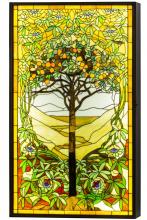 Meyda Green 152459 - 30" Wide Tiffany Tree of Life Stained Glass Lighted Window
