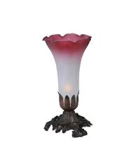 Meyda Green 15653 - 8"H Pink/White Pond Lily Accent Lamp