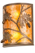 Meyda Green 188603 - 10"W Oak Leaf & Acorn Wall Sconce