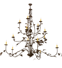 Meyda Green 198138 - 72" Wide Oak Leaf 15 LT Chandelier