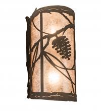 Meyda Green 200851 - 8" Wide Whispering Pines Left Wall Sconce