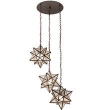 Meyda Green 213235 - 24" Wide Moravian Star 3 Light Cascading Pendant