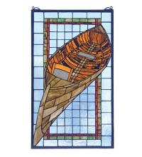 Meyda Green 21439 - 15" Wide X 25" High Guideboat Stained Glass Window