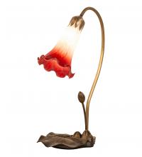 Meyda Green 251563 - 16" High Red/White Tiffany Pond Lily Accent Lamp