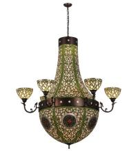 Meyda Green 38465 - 60"W Grand Tulip Medallion 6 Arm Chandelier