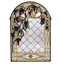 Meyda Green 66048 - 24"W X 36"H Grape Diamond Trellis Stained Glass Window