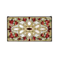 Meyda Green 67139 - 36"W X 20"H Bed of Roses Stained Glass Window
