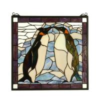 Meyda Green 71599 - 19"W X 19.5"H Penguin Stained Glass Window