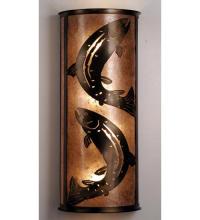 Meyda Green 82464 - 13"W Leaping Trout Wall Sconce
