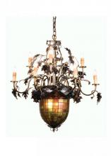 Meyda Green 99238 - 34"W Greenbriar Oak 9 LT Chandelier