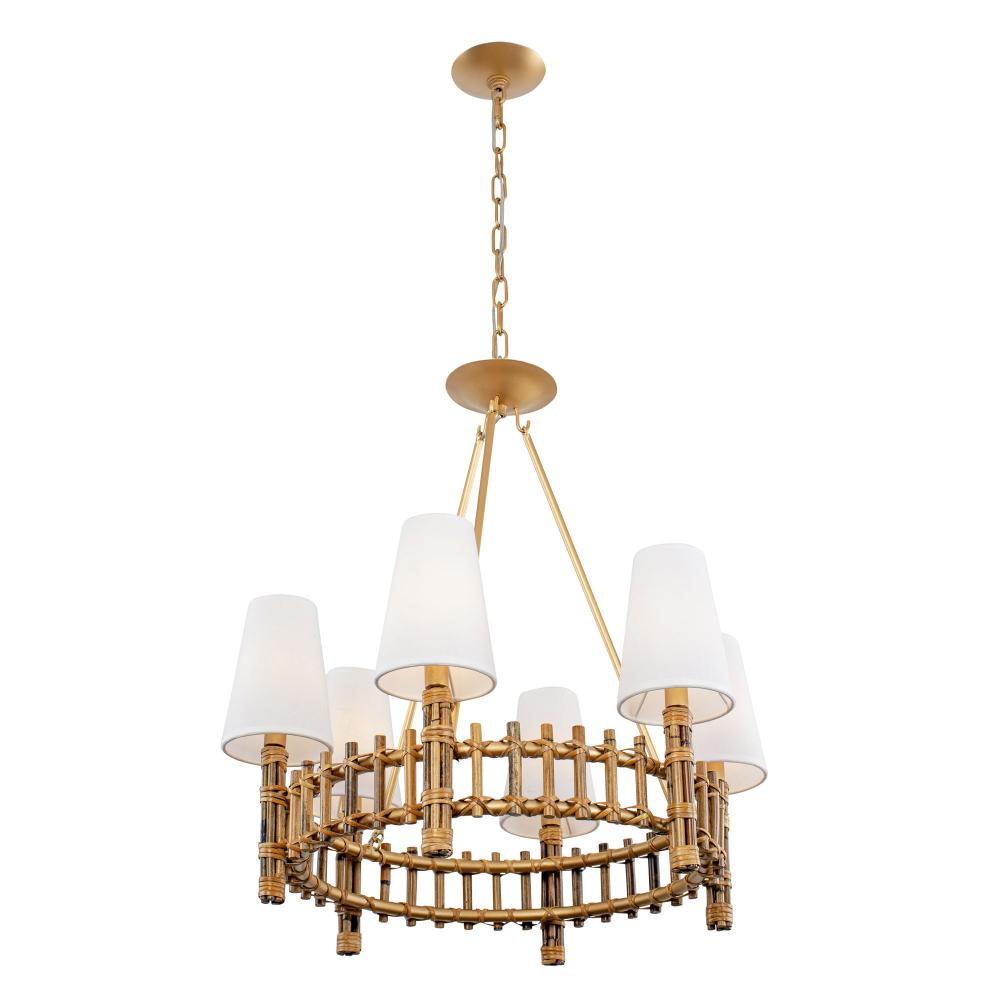 Nevis 6-Lt Chandelier - French Gold