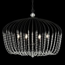 Varaluz 343N06MB - Voliere 6-Lt Crystal Oval Pendant - Matte Black