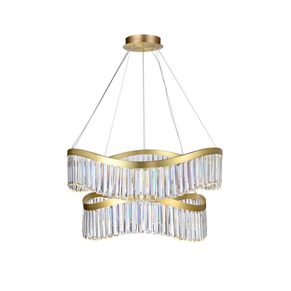 Jules Integrated LED Chandelier 31", Brass