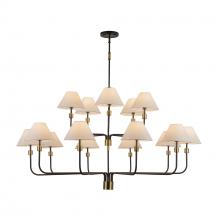 Artcraft AC12039BB - Providence 15 Light Chandelier, Black, Brushed Brass