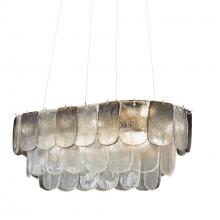 Artcraft AC12054CS - Bianca 12 Light Island Light, Polished Nickel, Crystalline Smoke with Piastra Type Glassware