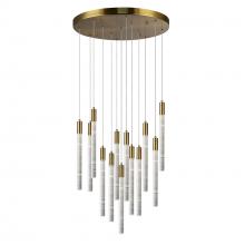 Artcraft AC12143BR - Celine 13 Light Integrated LED Chandelier, Brass with Laser Lined Glass Rods