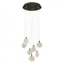 Artcraft AC12152BB - Snowflake 7 Light Integrated LED Chandelier, Satin Brass