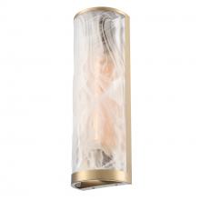 Artcraft AC12177BR - Skye 2 Light Wall Sconce, Brass with Wispy White Murano Style Glass