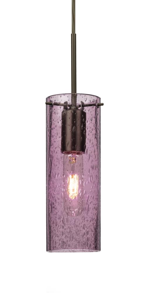 Besa, Juni 10 Cord Pendant, Plum Bubble, Bronze, 1x60W Medium Base