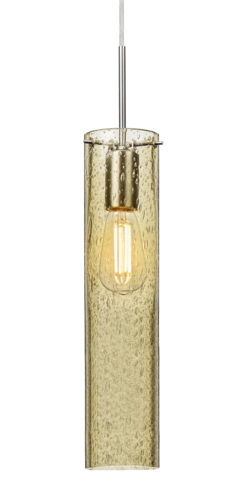 Besa, Juni 16 Cord Pendant, Gold Bubble, Satin Nickel, 1x4W LED Filament