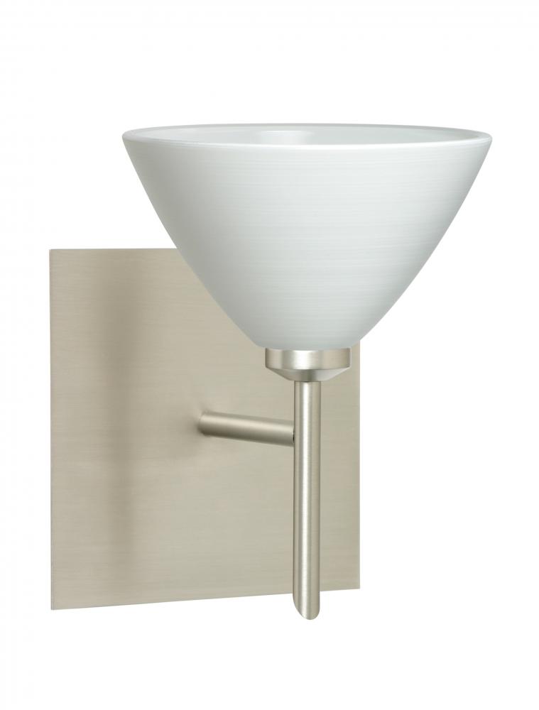 Besa Wall With SQ Canopy Domi Satin Nickel Chalk 1x40W G9