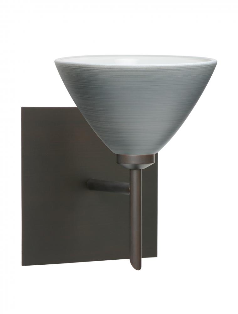 Besa Wall With SQ Canopy Domi Bronze Titan 1x5W LED