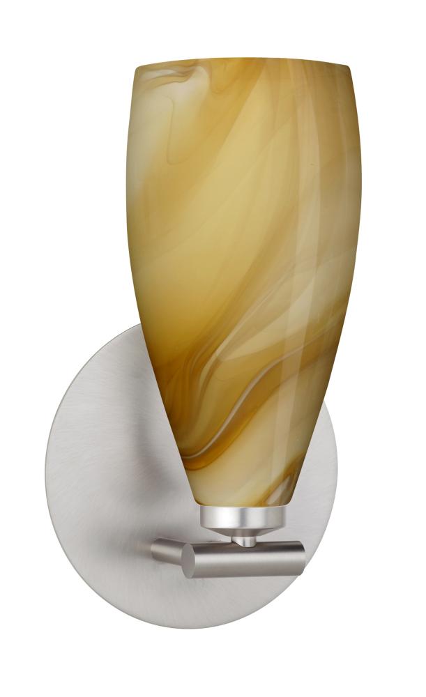 Besa Wall Karli Satin Nickel Honey 1x5W LED