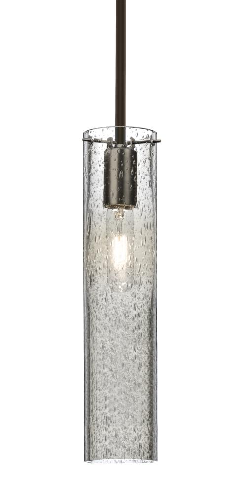 Besa, Juni 16 Stem Pendant, Clear Bubble, Bronze, 1x60W Medium Base