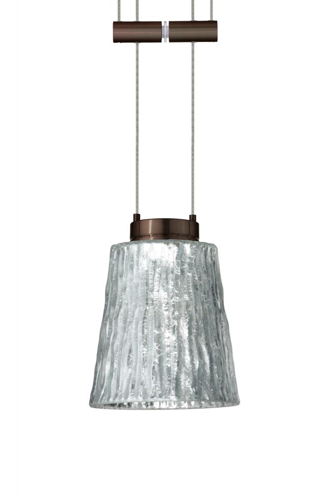 Besa Pendant Nico 4 Bronze Stone Silver Foil 1x35W Halogen