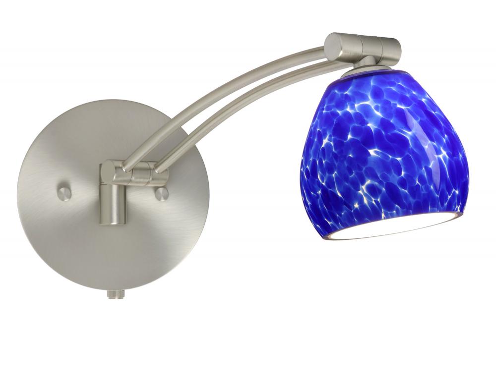 Besa Wall Tay Tay Satin Nickel Blue Cloud 1x50W Halogen Gy6.35