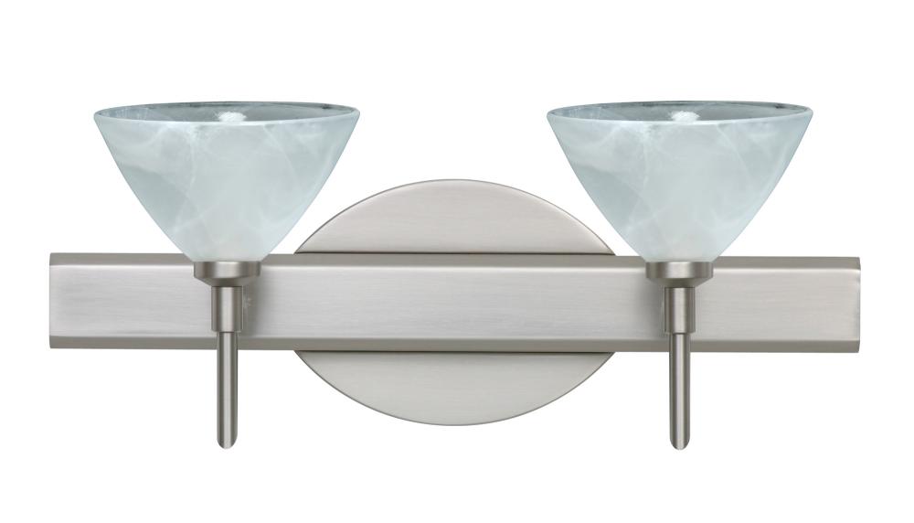 Besa Wall Domi Satin Nickel Marble 2x5W LED