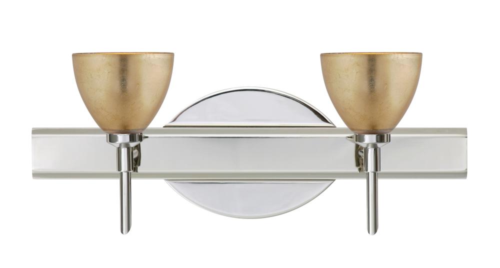 Besa Divi Wall 2SW Gold Foil Chrome 2x5W LED