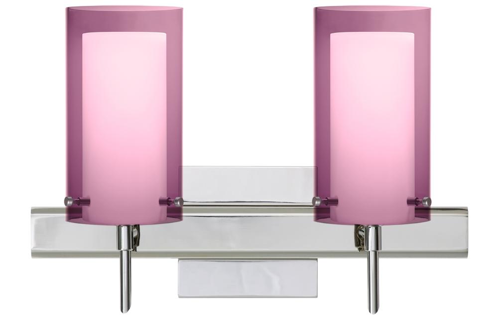 Besa Pahu 4 Wall With SQ Canopy 2SW Transparent Amethyst/Opal Chrome 2x40W G9