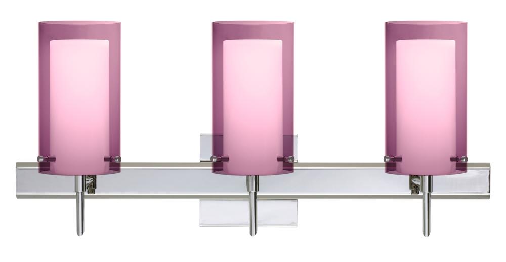 Besa Pahu 4 Wall With SQ Canopy 3SW Transparent Amethyst/Opal Chrome 3x40W G9