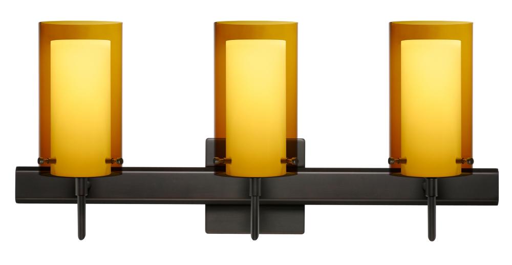 Besa Pahu 4 Wall With SQ Canopy 3SW Transparent Armagnac/Opal Bronze 3x5W LED