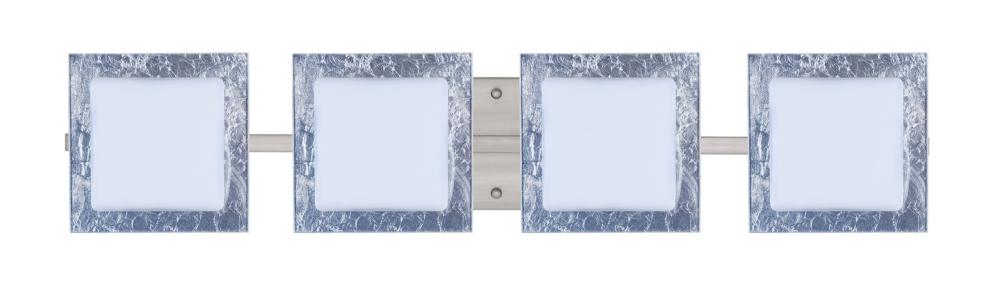 Besa Wall Alex Satin Nickel Opal/Silver Foil 4x5W LED