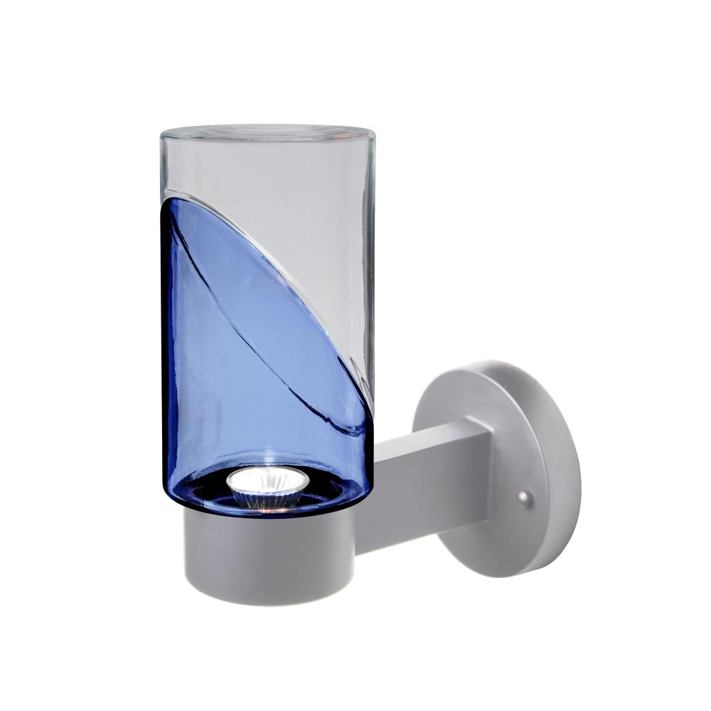 Blink Outdoor Sconce, Blue/Clear, Silver Finish, 1x4W LED