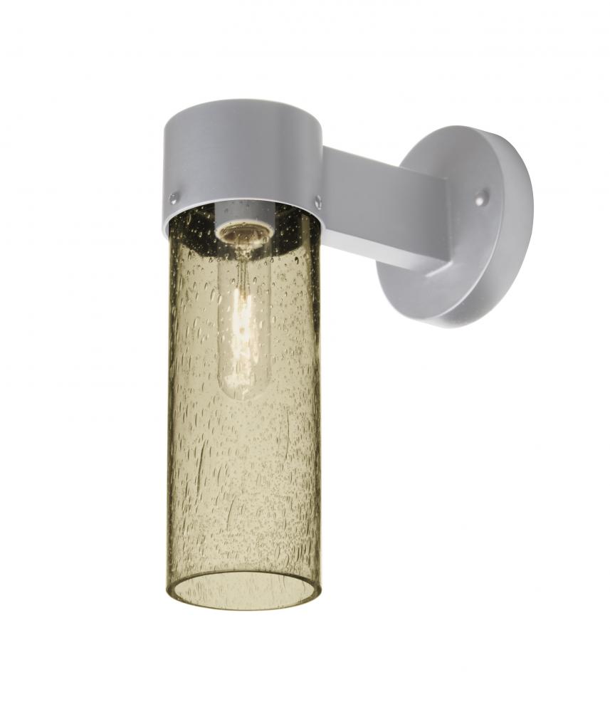 Besa, Juni 10 Outdoor Sconce, Latte Bubble, Silver Finish, 1x60W Medium Base